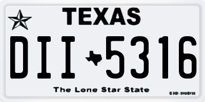 TX license plate DII5316