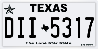 TX license plate DII5317