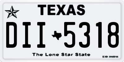 TX license plate DII5318