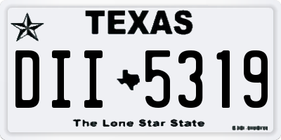 TX license plate DII5319