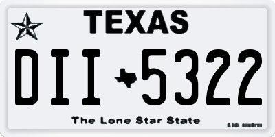 TX license plate DII5322
