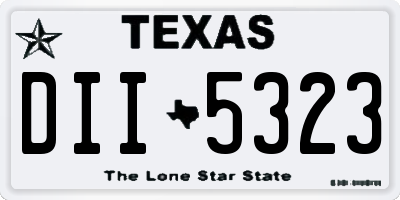 TX license plate DII5323