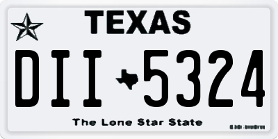 TX license plate DII5324