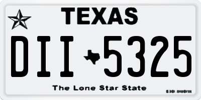TX license plate DII5325