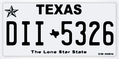 TX license plate DII5326