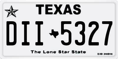 TX license plate DII5327