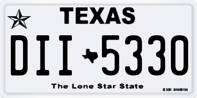 TX license plate DII5330