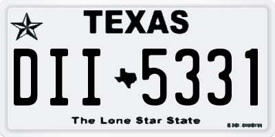 TX license plate DII5331