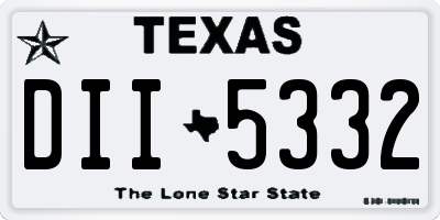 TX license plate DII5332