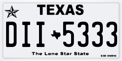 TX license plate DII5333