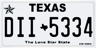 TX license plate DII5334