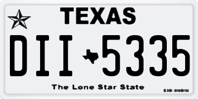 TX license plate DII5335