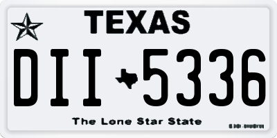 TX license plate DII5336