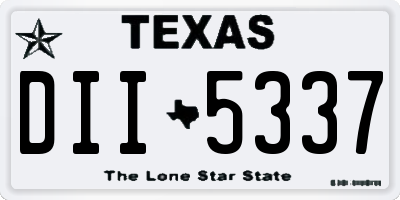 TX license plate DII5337