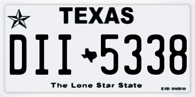 TX license plate DII5338