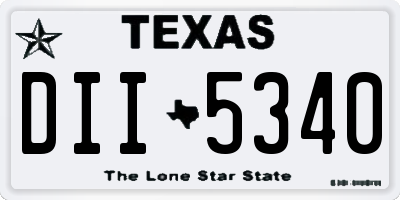 TX license plate DII5340