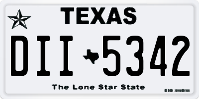 TX license plate DII5342