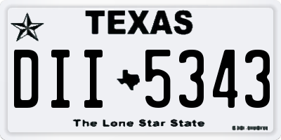 TX license plate DII5343