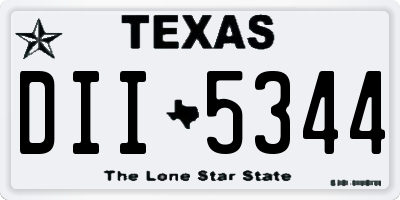 TX license plate DII5344