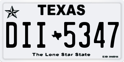 TX license plate DII5347