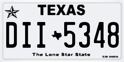 TX license plate DII5348