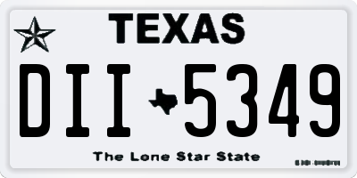 TX license plate DII5349