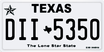 TX license plate DII5350