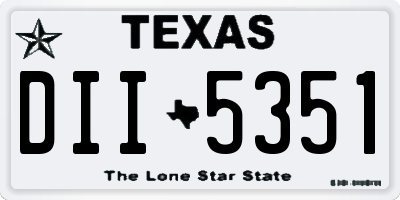 TX license plate DII5351