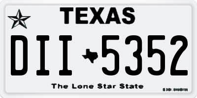 TX license plate DII5352