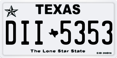 TX license plate DII5353