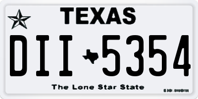 TX license plate DII5354