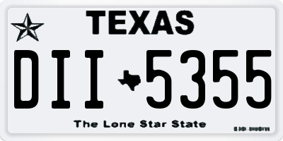 TX license plate DII5355