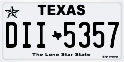TX license plate DII5357