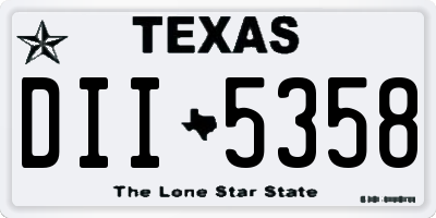 TX license plate DII5358