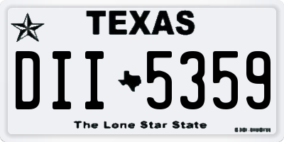 TX license plate DII5359