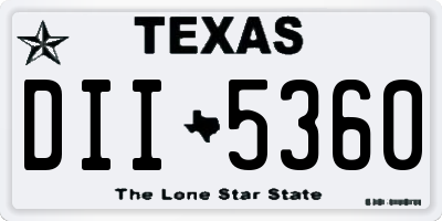 TX license plate DII5360