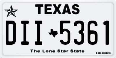 TX license plate DII5361