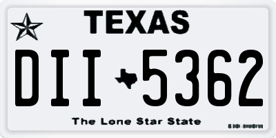 TX license plate DII5362