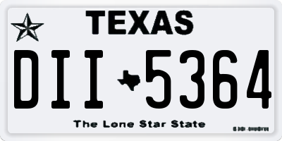 TX license plate DII5364
