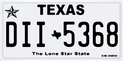 TX license plate DII5368