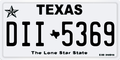 TX license plate DII5369