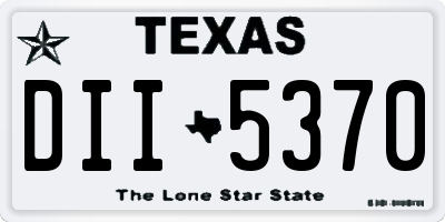 TX license plate DII5370