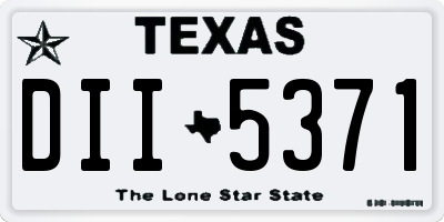 TX license plate DII5371