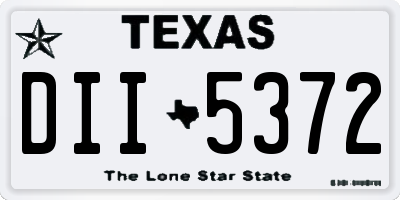 TX license plate DII5372