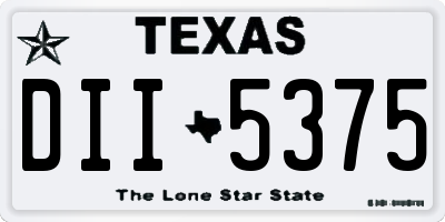 TX license plate DII5375