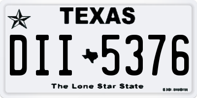 TX license plate DII5376