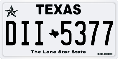 TX license plate DII5377