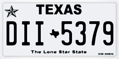 TX license plate DII5379