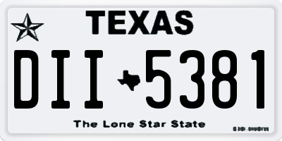 TX license plate DII5381