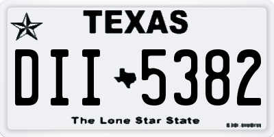 TX license plate DII5382